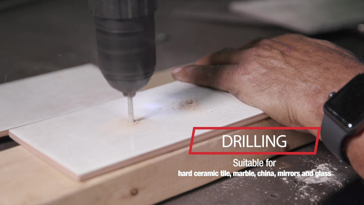 1/2" Carbide Tipped Glass & Tile Drill Bit with Hex Shank