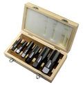6 Piece Carbon Steel NPT Pipe Tap Set (1/4" 3/8" 1/2" 3/4" 1" and 1-1/4" in Wooden Case)