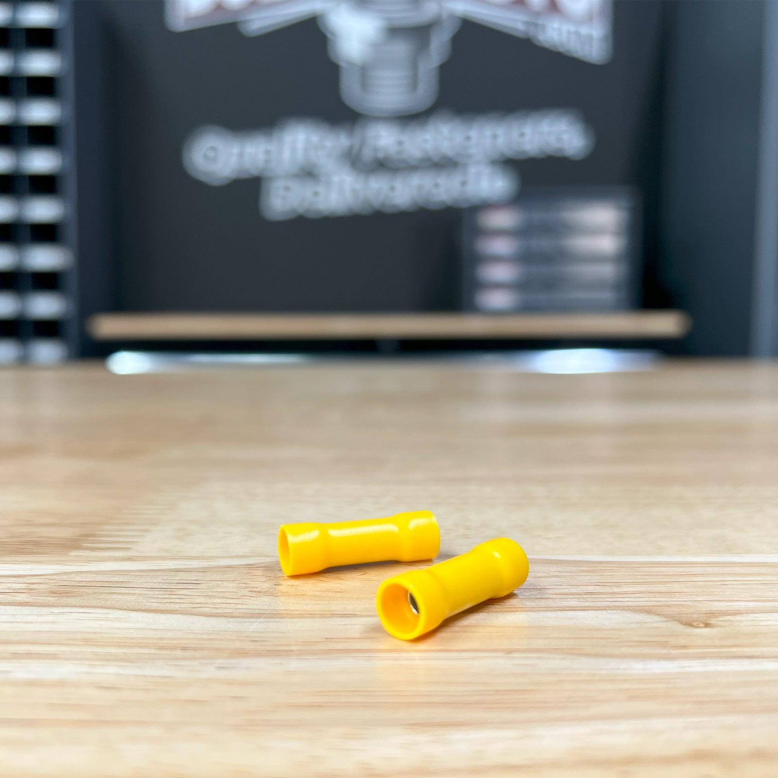 Yellow PVC/Vinyl Butt Splice Crimp Connector, AWG 12-10