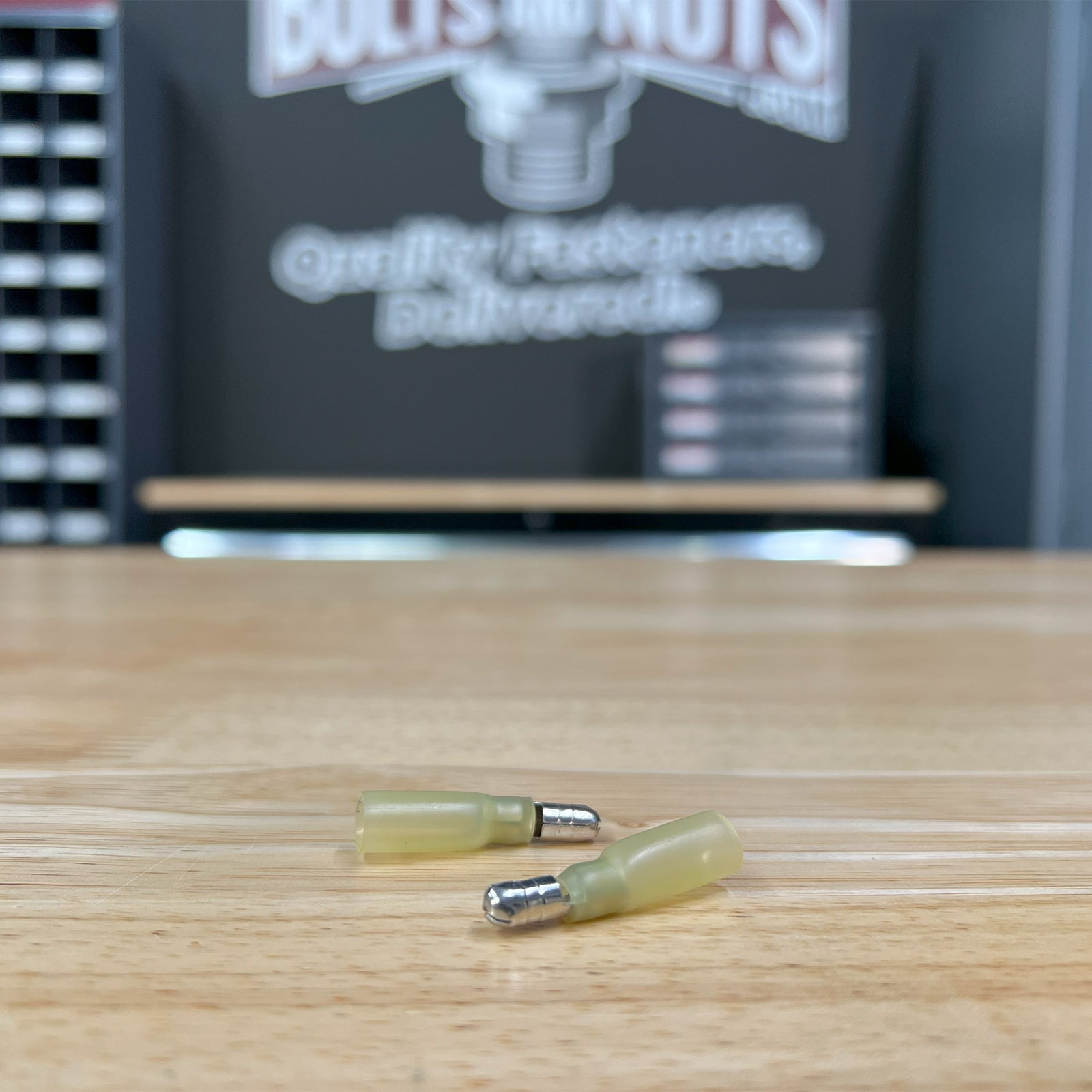 Yellow Heat Shrink Marine Grade Male Bullet Connectors, AWG 12-10
