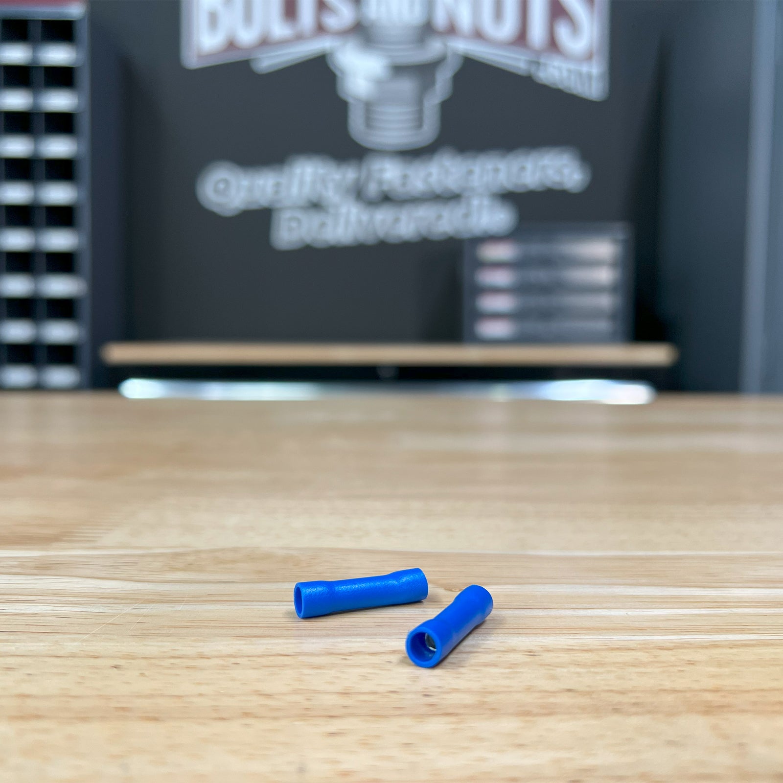 Blue PVC/Vinyl Butt Splice Crimp Connector, AWG 16-14