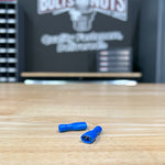Blue PVC/Vinyl Female Spade Fully Insulated Crimp Connector, AWG 16-14