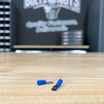 Blue PVC/Vinyl Male Spade Crimp Connector, AWG 16-14