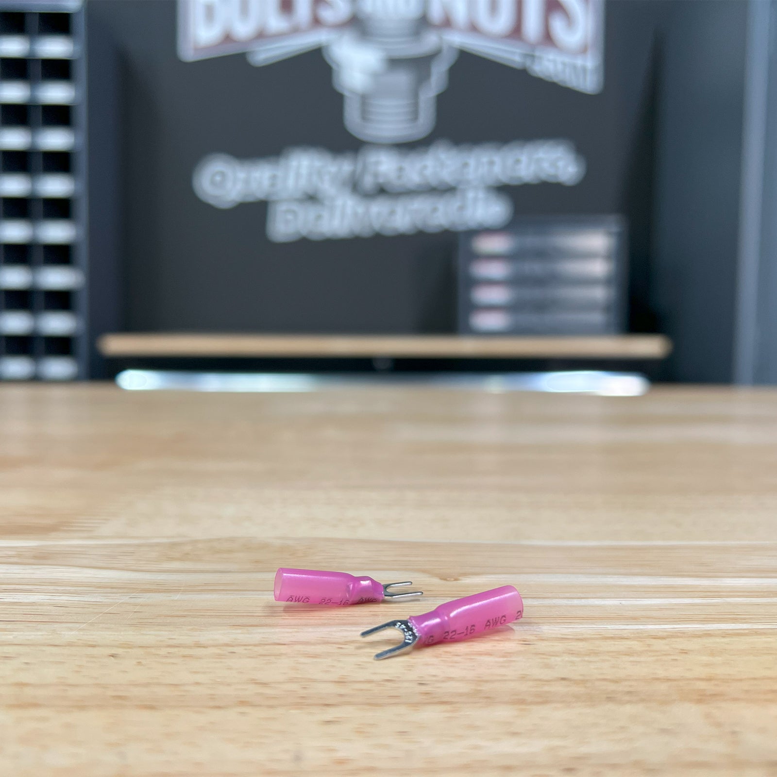 Red Heat Shrink Marine Grade #8 U-Type Fork Connectors, AWG 22-16