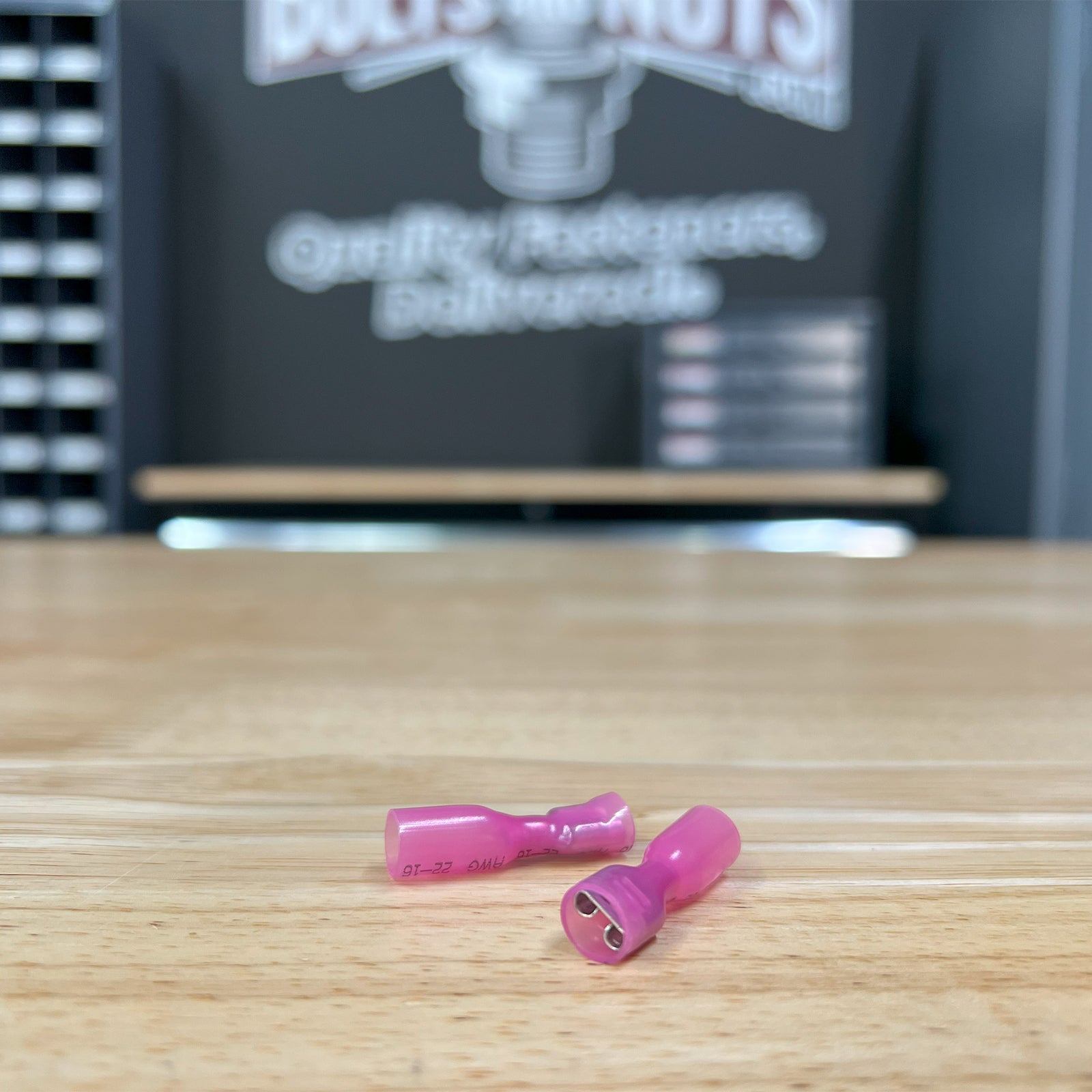 Red Heat Shrink Female Spade Connectors, AWG 22-16