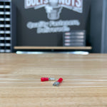 Red PVC/Vinyl Female Spade Crimp Connector, AWG 22-16