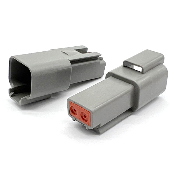 2 Pin DT Water Proof Connector Plug, Female, Including Rubber Seal