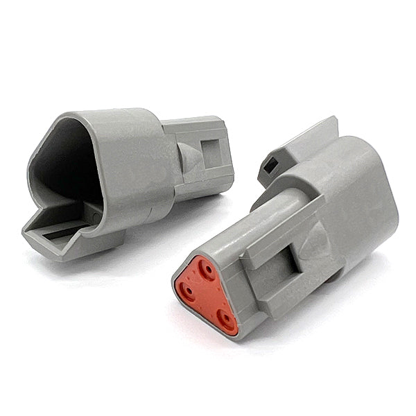3 Pin DT Water Proof Connector Plug, Female, Including Rubber Seal