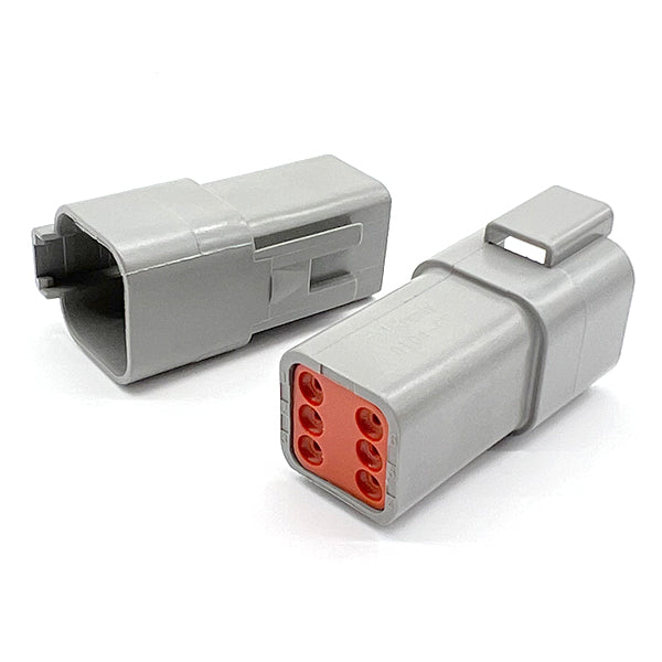 6 Pin DT Water Proof Connector Plug, Female, Including Rubber Seal
