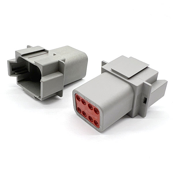 8 Pin DT Water Proof Connector Plug, Female, Including Rubber Seal