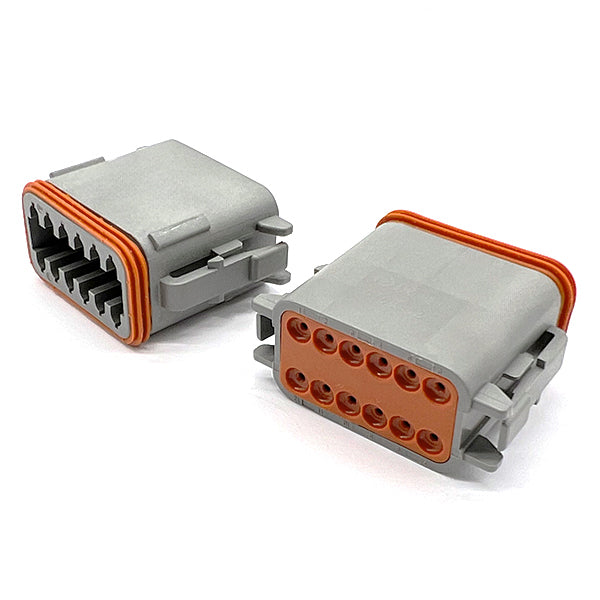 12 Pin DT Water Proof Connector Recepticle, Male, Including Rubber Seal