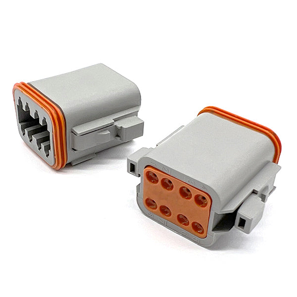 8 Pin DT Water Proof Connector Recepticle, Male, Including Rubber Seal