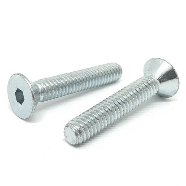 5/16-18x1-1/2" Alloy Flat Head Socket Cap Screws Zinc Clear