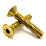 3/8"-16x1-1/2" Brass Flat Head Socket Cap Screw