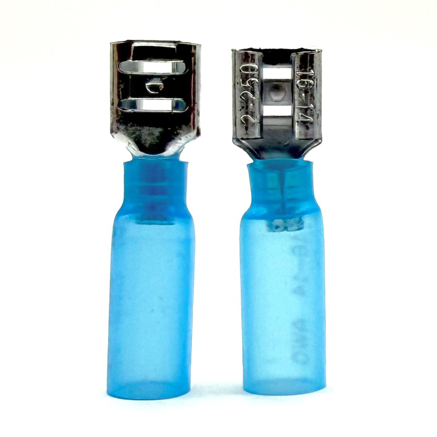 Blue Heat Shrink Female Spade Connectors, AWG 16-14
