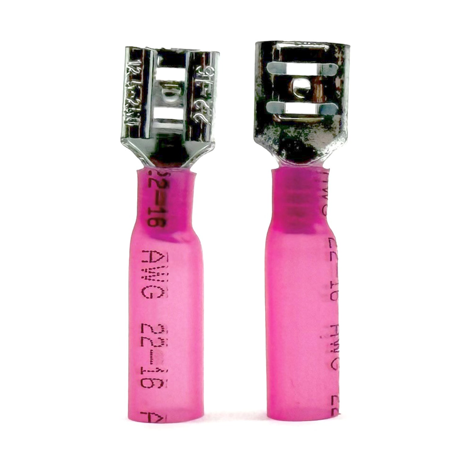 Red Heat Shrink Female Spade Connectors, AWG 22-16