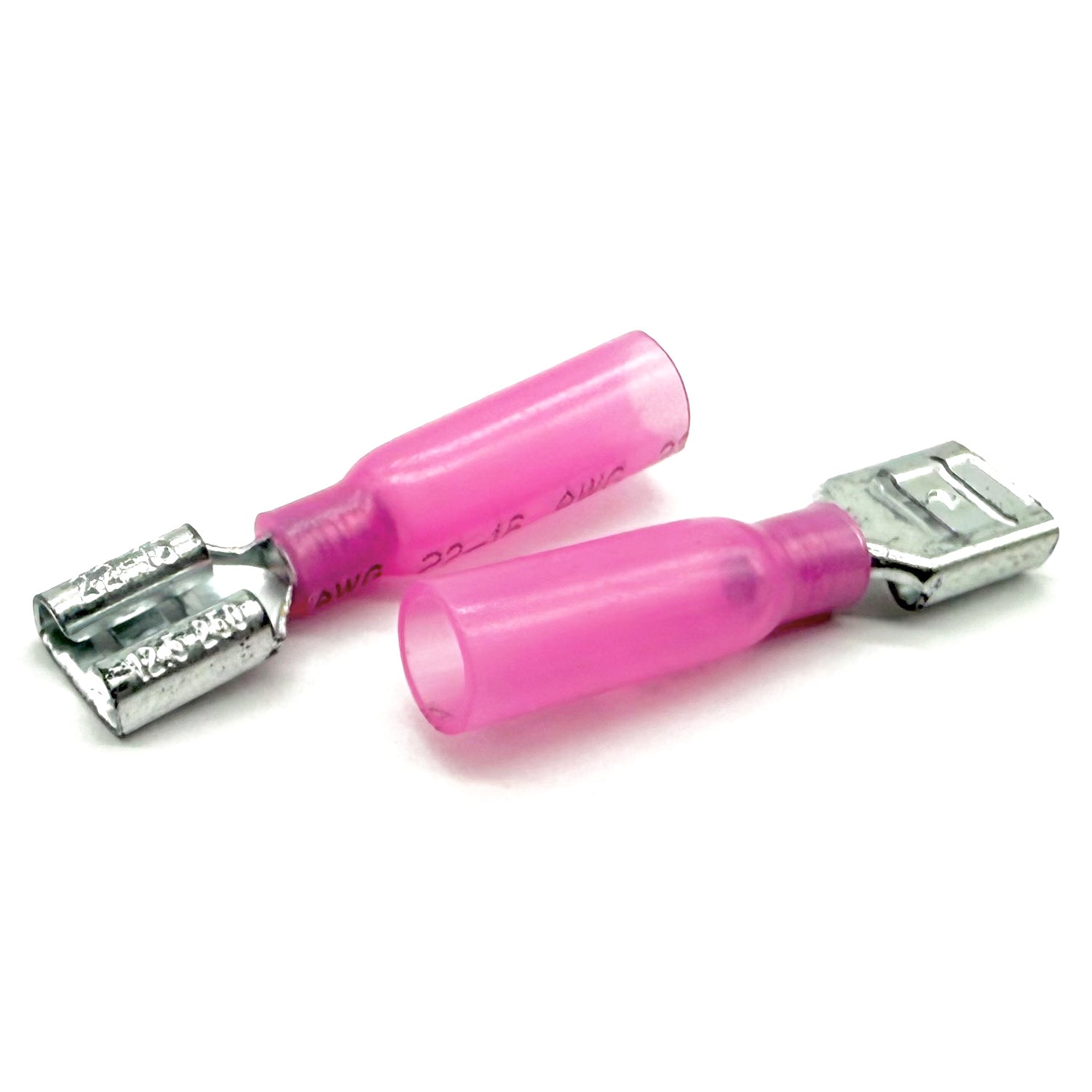Red Heat Shrink Female Spade Connectors, AWG 22-16