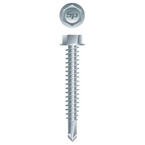 #8 Strong-Point Hex Washer Head 8-18 x 1, Zinc
