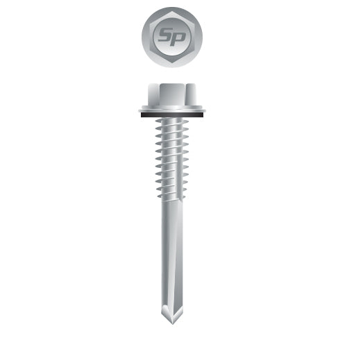 #12 Strong-Point Hex Washer Head w/Washer 12-24 x 2, Strong-Shield