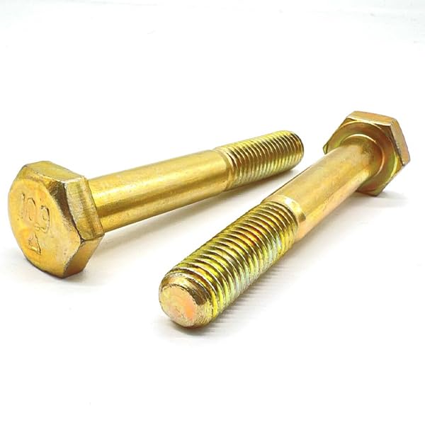 M10-1.50x40 Class 10.9 Hex Cap Screws Zinc Yellow