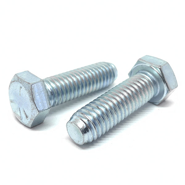 1/4-20x1/2" Hex Cap Screws Grade 5 Bolts Zinc Clear