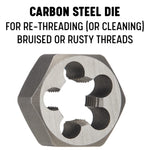 12 Piece Carbon Steel NPT Pipe Tap and Die Set (1/8" 1/4" 3/8" 1/2" 3/4" and 1" in Wooden Case)