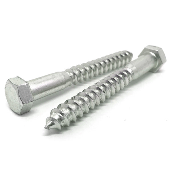 1/4-10x2-3/4" Hex Lag Screws A307 Grade A Zinc