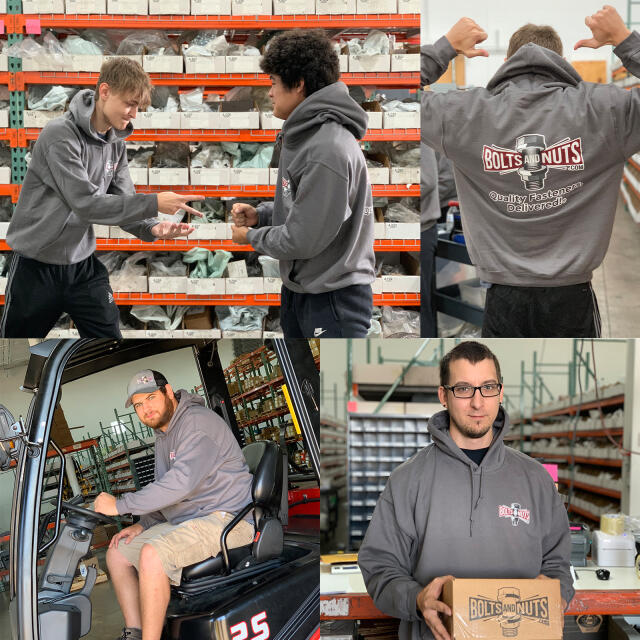 Charcoal Gray BoltsandNuts.com Logo Hoodie