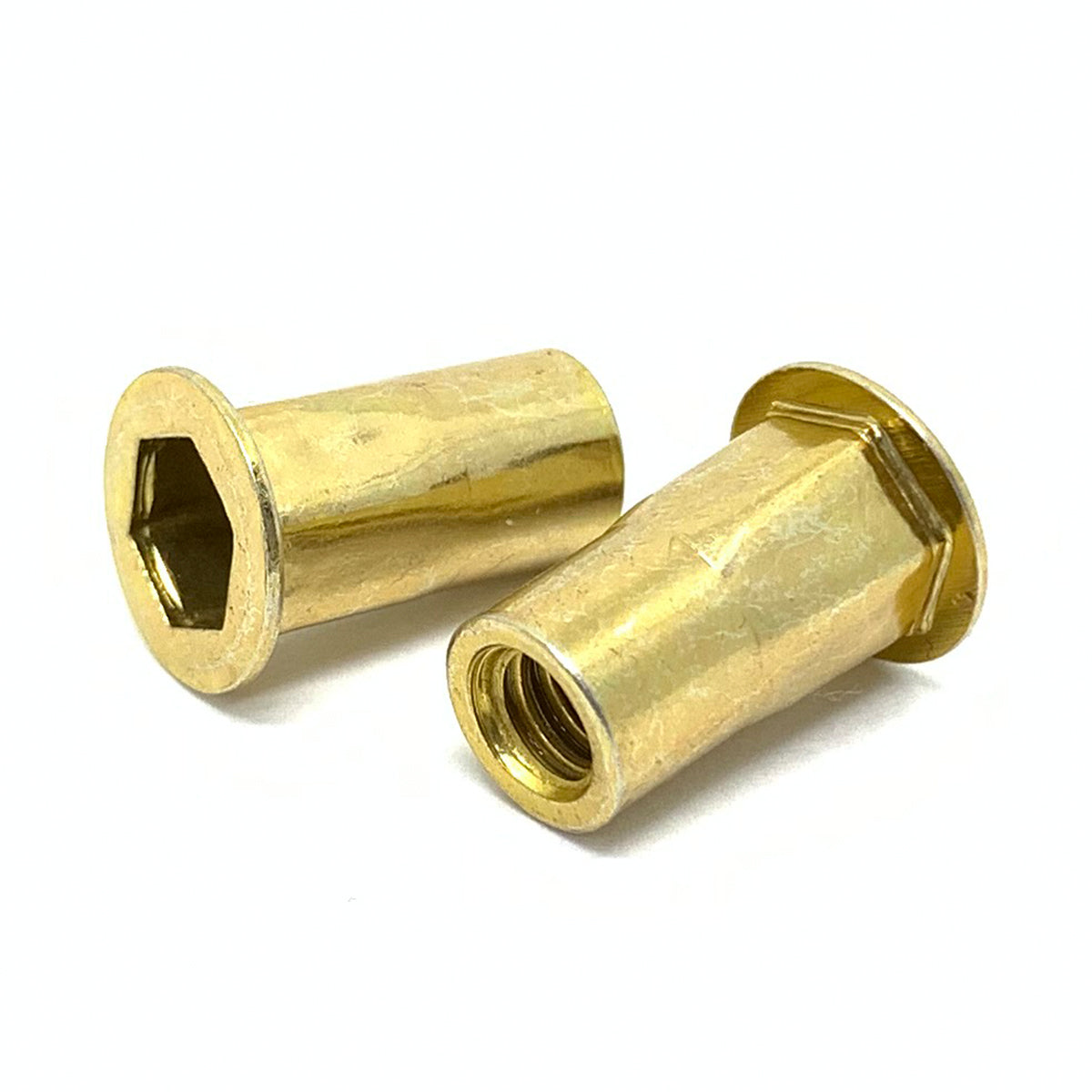 #8-32 UNC L (.080-.130) Steel Hex Rivet Nut Zinc Yellow