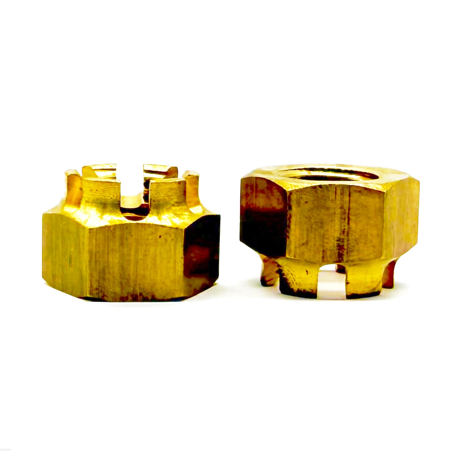 5/8"-11 Brass Slotted Hex Nuts