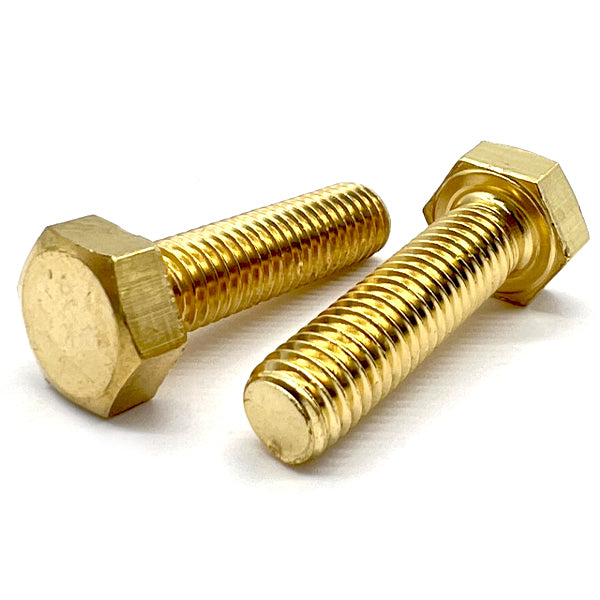1/4-20x3/4" Brass Hex Tap Bolts Full Thread