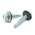 #14x3/4" Hex Washer Head #3 Point w/ Sealing Washer Drilling Sheet Metal Screws Zinc