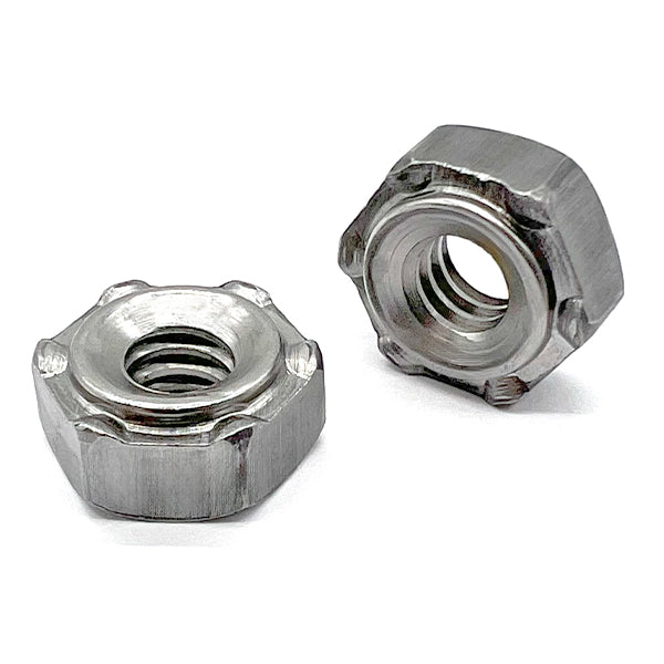 3/8"-16 6 Prong Short Pilot Hex Weld Nuts