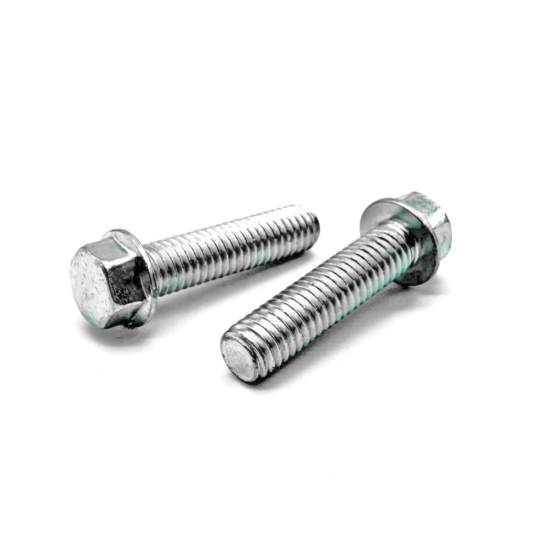 M6-1.0x35 Hex Flange Bolt Smooth Head Off Road Moto Hardware Zinc