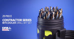29 Piece HSS Contractor Bit Cooler Drill Bit Set, 1/16" - 1/2"