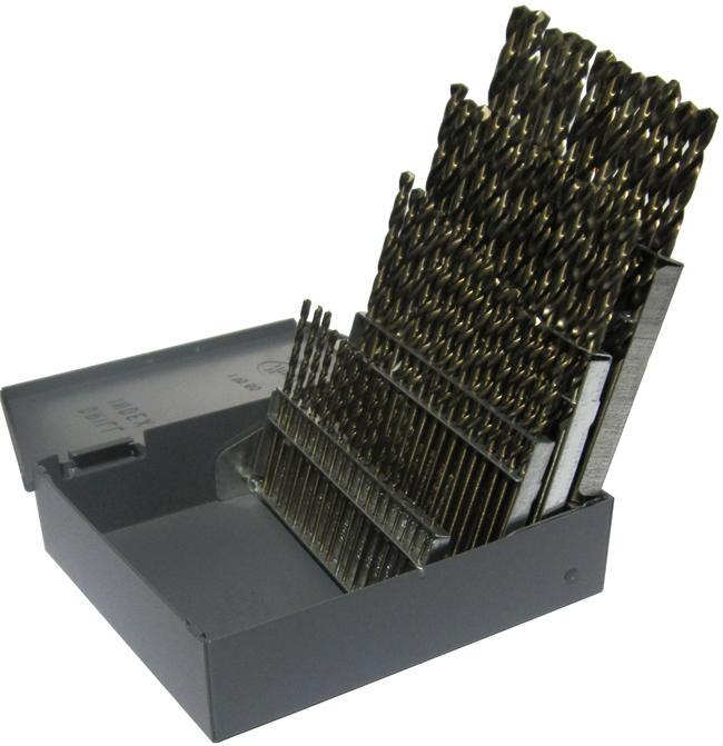 60 Piece HSS Black & Gold KFD Split Point Jobber Length Drill Bit Set, #1 - #60