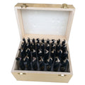 33 Piece HSS Black & Gold Drill Bit Set with Reduced 1/2" 3-Flat Shank, 1/2" - 1", Wood Case