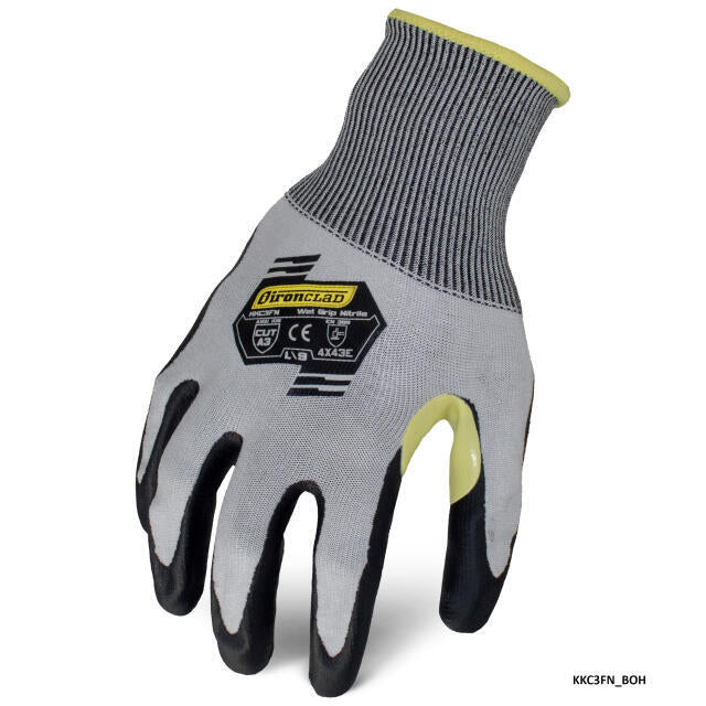 Ironclad Knit A3 Cut Rating HPPE Yarn Foam Nitrile Touch Screen Gloves