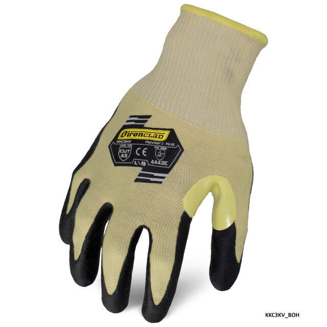 Ironclad Knit A3 Cut Rating Kevlar Foam Nitrile Touch Screen Gloves
