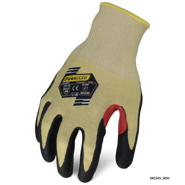 Ironclad Knit A5 Cut Rating Kevlar Foam Nitrile Touch Screen Gloves