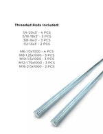 Grade A and Class 4.6 Fully Threaded Rods - 28 PCS