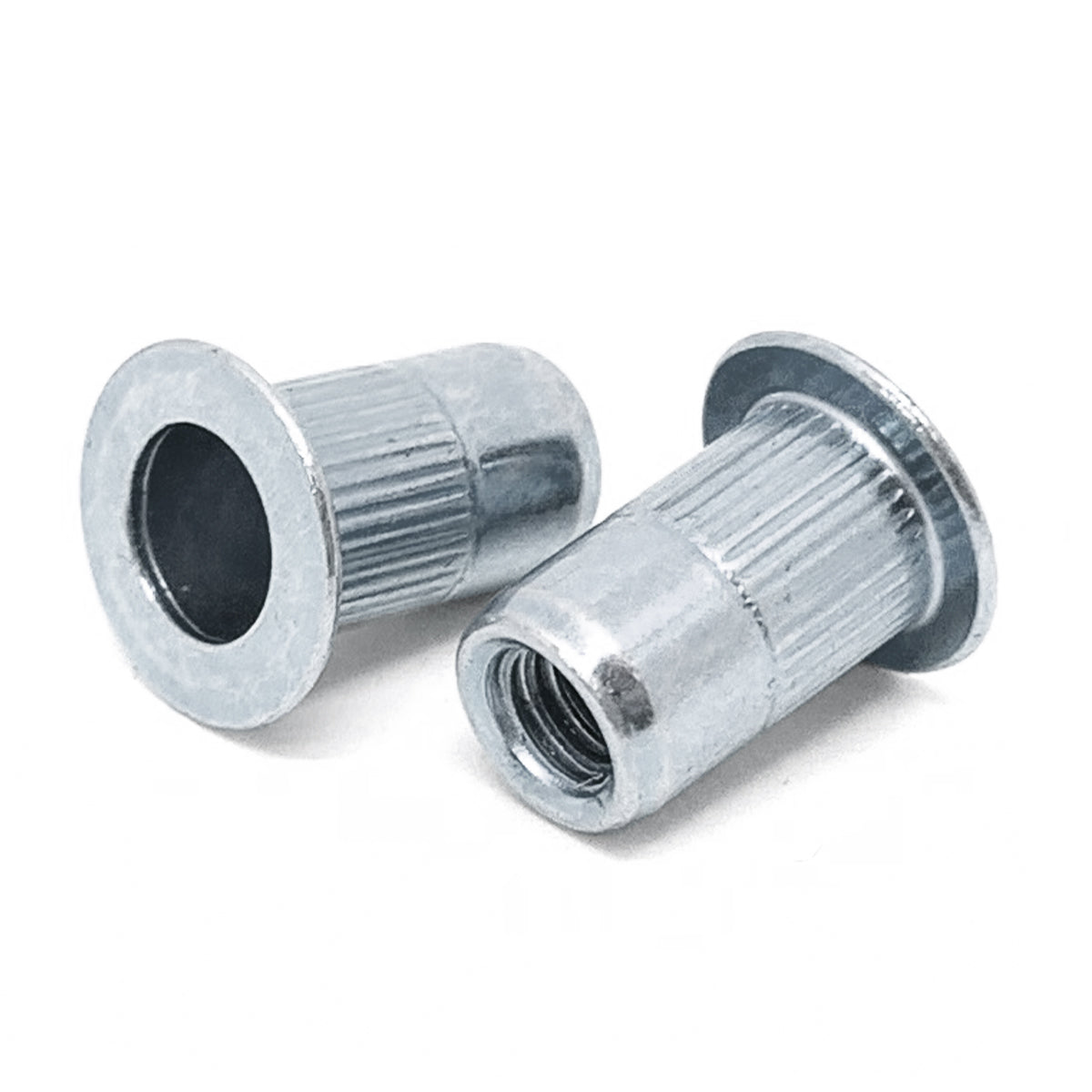 #8-32 L (.080-.130) Aluminum Large Flange Knurled Body Rivet Nut
