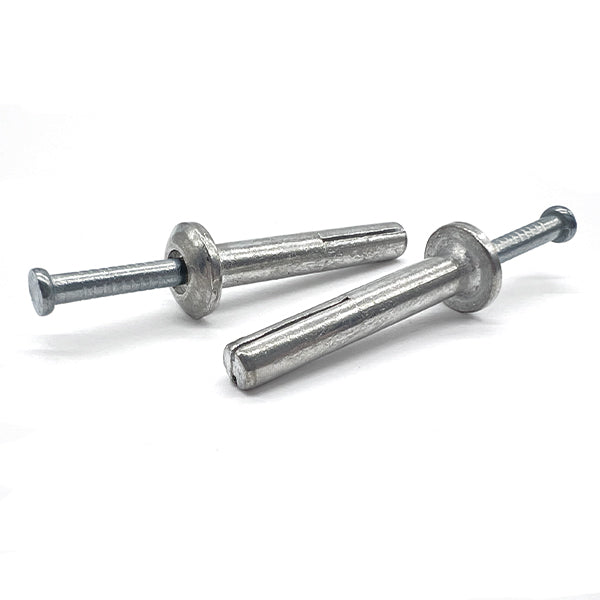 1/4"x1-1/4" Mushroom Head Hammer Drive Anchors Zinc Alloy w/ Zinc Plated Nails
