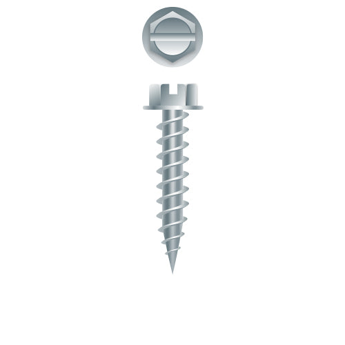 #10 SLT Strong-Point Hex Washer Head 10 x 1-1/2, 1/4 A.F., Zinc