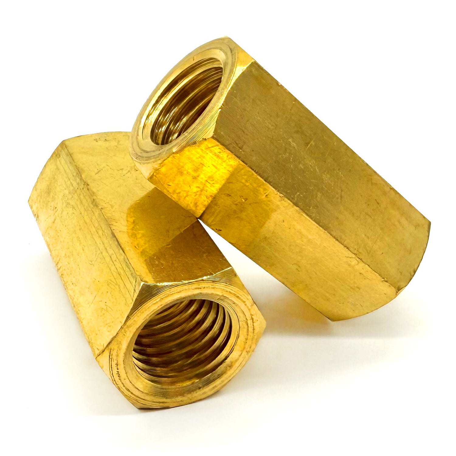 7/16"-14 X 1-1/4" Brass Coupling Nut