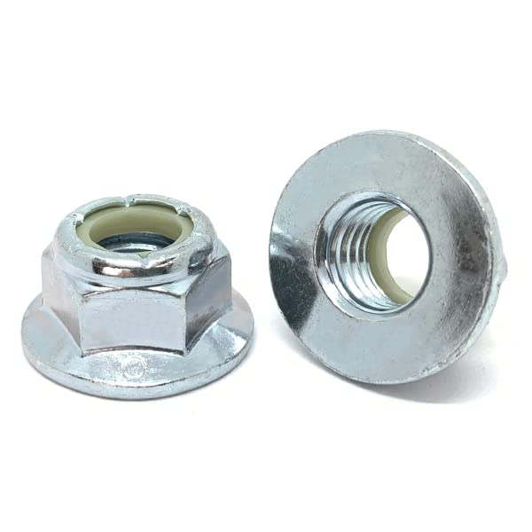 M10-1.5 Class 8 Nylon Insert Hex Flange Lock Nuts Zinc Clear