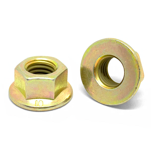M8-1.25 Class 10 Hex Flange Nuts Zinc Yellow