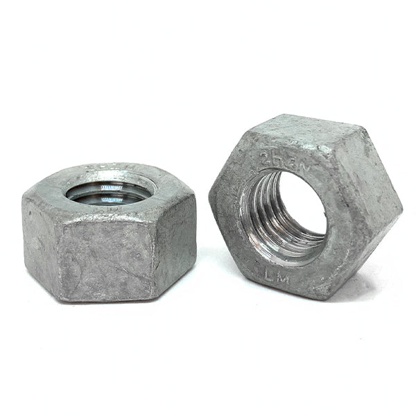 1"-8 Grade 2H Heavy Hex Nuts Galvanized