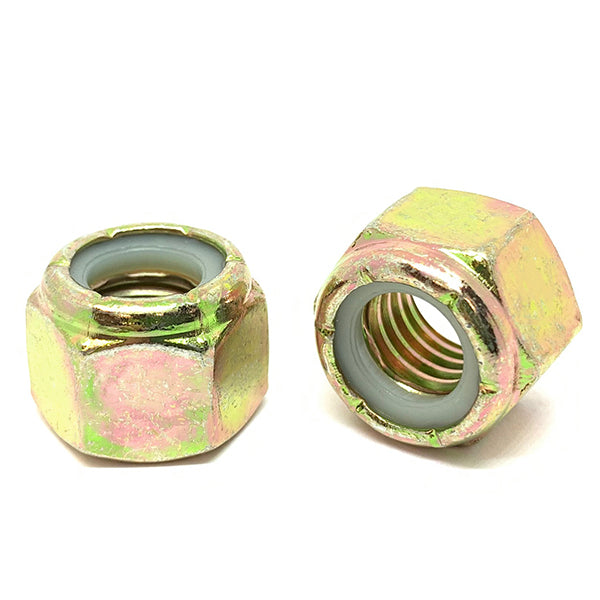 7/16"-14 Grade 8 Hex Nylon Insert Lock Nuts Zinc Yellow