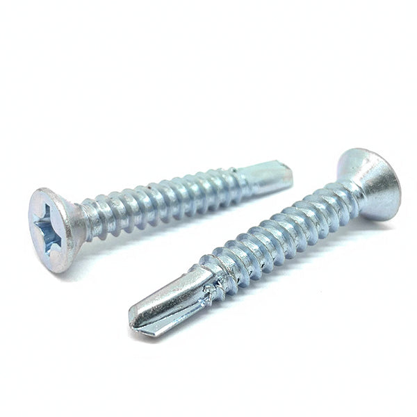 #10x3/4" Phillips Flat Head #3 Point Self Drilling Sheet Metal Screws Zinc